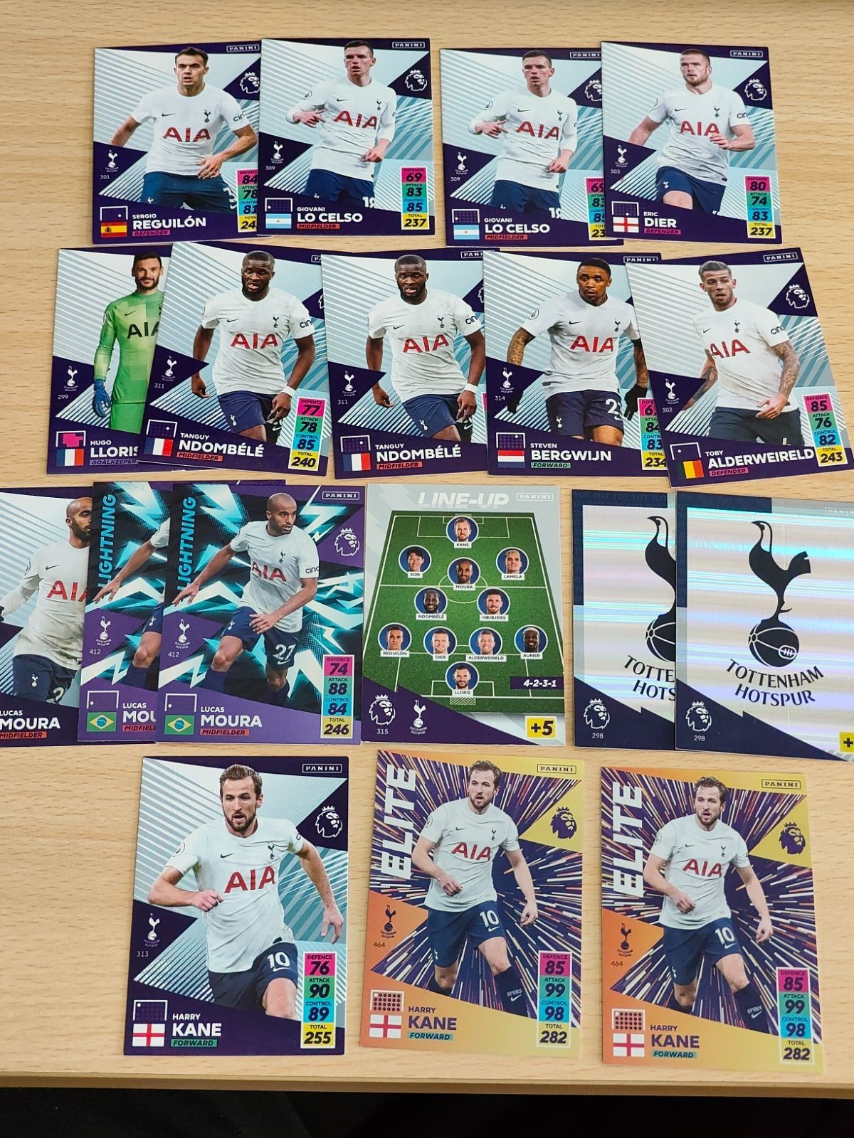 プレミアリーグ カード panini パニーニ 2021/2022 2021/22 まとめ トッテナム スパーズ ケイン モウラ ロチェルソ ダイアー