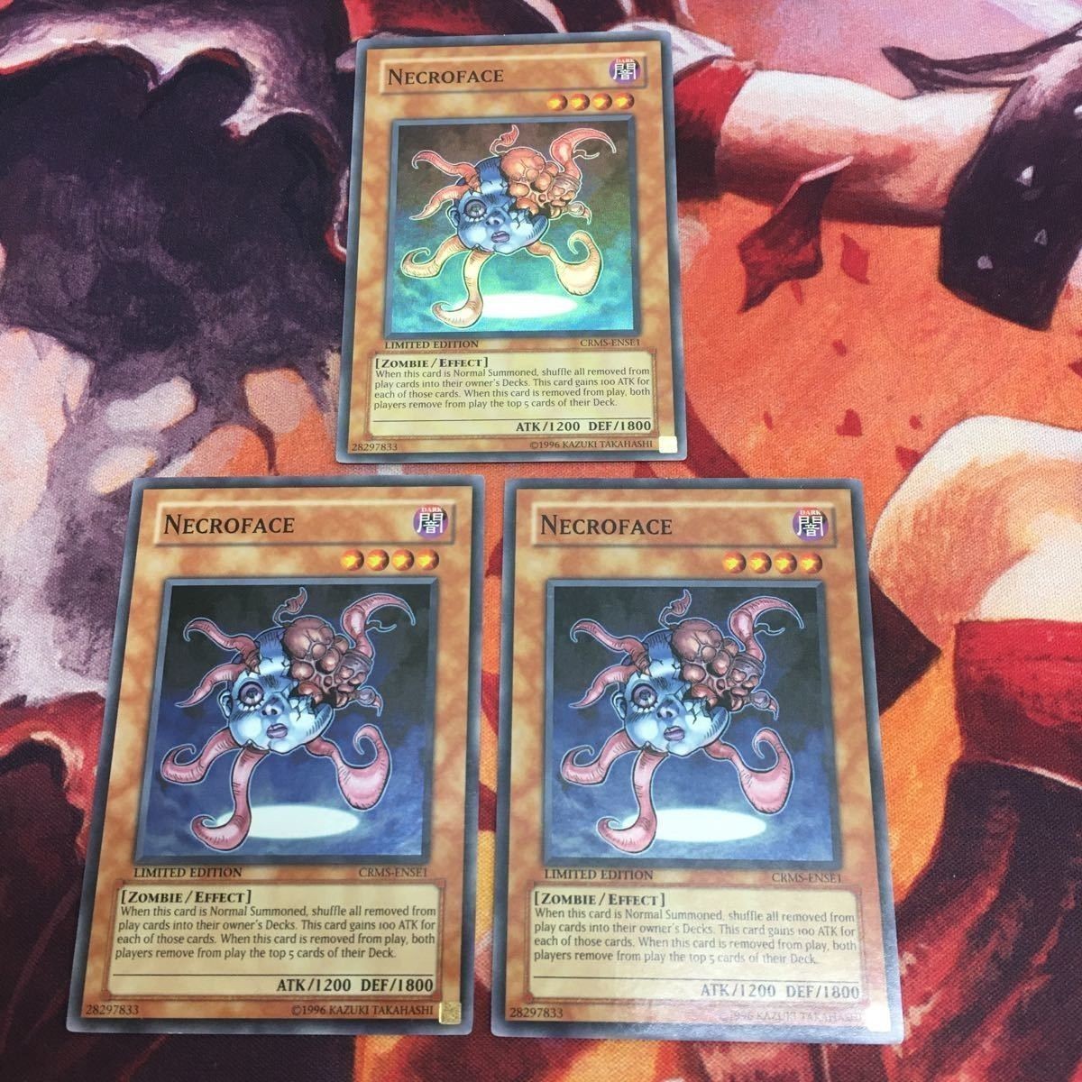 ネクロフェイス スーパーレア 英語版 米版 CRMS-ENSE1 3枚 まとめ 遊戯王
