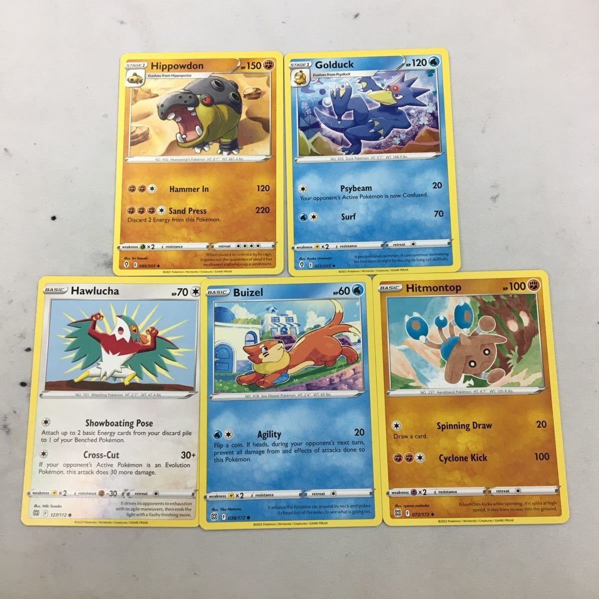 ポケモンカード 旧裏面 海外 英語版 5枚カポエラー カバルドン ゴルダック など 38