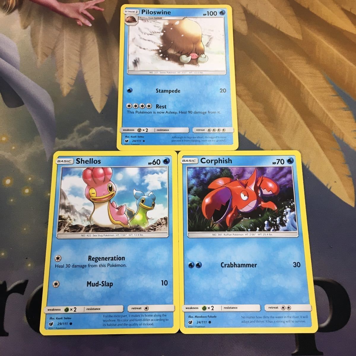 ポケモンカード 旧裏面 英語 海外版 3枚 イノムー カラナクシ ヘイガニ 8