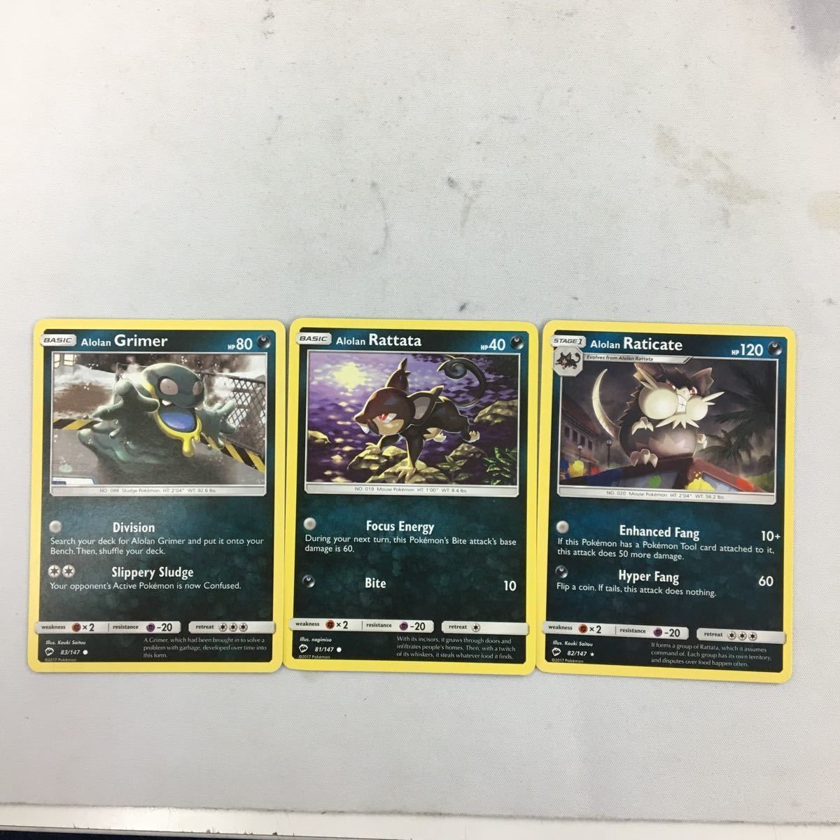 ポケモンカード 旧裏面 海外 英語版 3枚 コラッタ ラッタ ベトベター 6