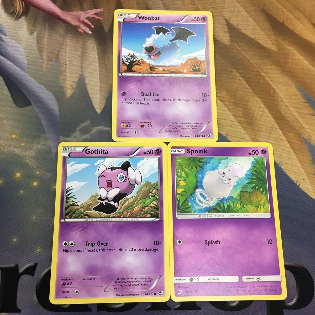 ポケモンカード 旧裏面 英語 海外版 3枚 コロモリ ゴチム バネブー 8