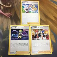 ポケモンカード 旧裏面 海外 英語版 3枚 コル二の気合い カミツレのきらめき ポッドとデントとコーン 4