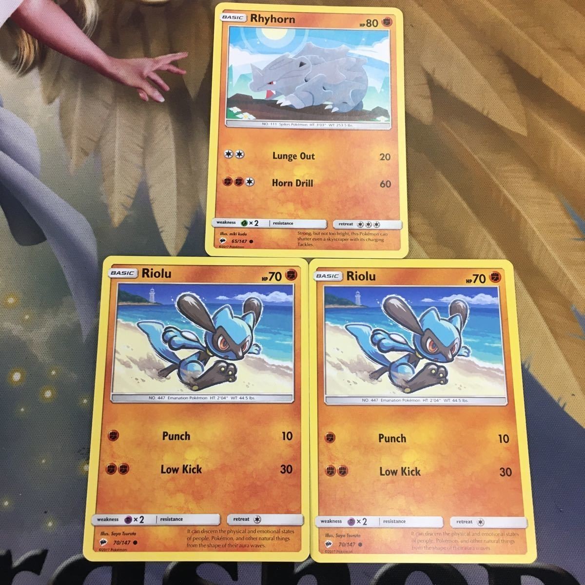 ポケモンカード 旧裏面 英語 海外版 3枚 リオル サイホーン 19