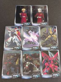 ガンダム総集編ウェファーチョコ 機動戦士ガンダムアニバーサリーカード ウエハース ガンダムSEED ディアッカ ジャスティスガンダム ガイアガンダム サムネイル 1