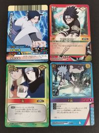 ナルト NARUTO カードゲーム カード まとめ 忍者カード(NOT FOR SALE) 忍者 作戦 術 うちはサスケ 一服 千鳥 4枚 NX-MAC003 忍-155 作-204 術-259 バンダイ TCG サムネイル 1