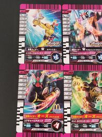 仮面ライダーガンバライド チョコスナック カード まとめ ヒーロー 仮面ライダーW ルナトリガー 仮面ライダーW サイクロンジョーカーエクストリーム キンタロス 仮面ライダーオーズ タトバコンボ 仮面ライダーアクセル 9枚 サムネイル 3