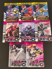 仮面ライダー ガンバライド カード まとめ スペシャル ヒーロー ヒビキオンゲキコ モモタロスイマジン クウガゴウラム モモタロス 仮面ライダーNEW電王 ストライクフォーム 仮面ライダーディエンド 8枚 No.T-049 サムネイル 1