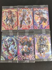 神寶万象 Shinrabansho Chocolate カード まとめ キャラクター 六道鬼神 魔破羅斑鳩 六道拳カイ 電光石火カイ 偽神ナイアーラ 破壊王子カナト 不動梵神 沙々羅明王 6枚 ZX 061 ZX 050 バンダイ