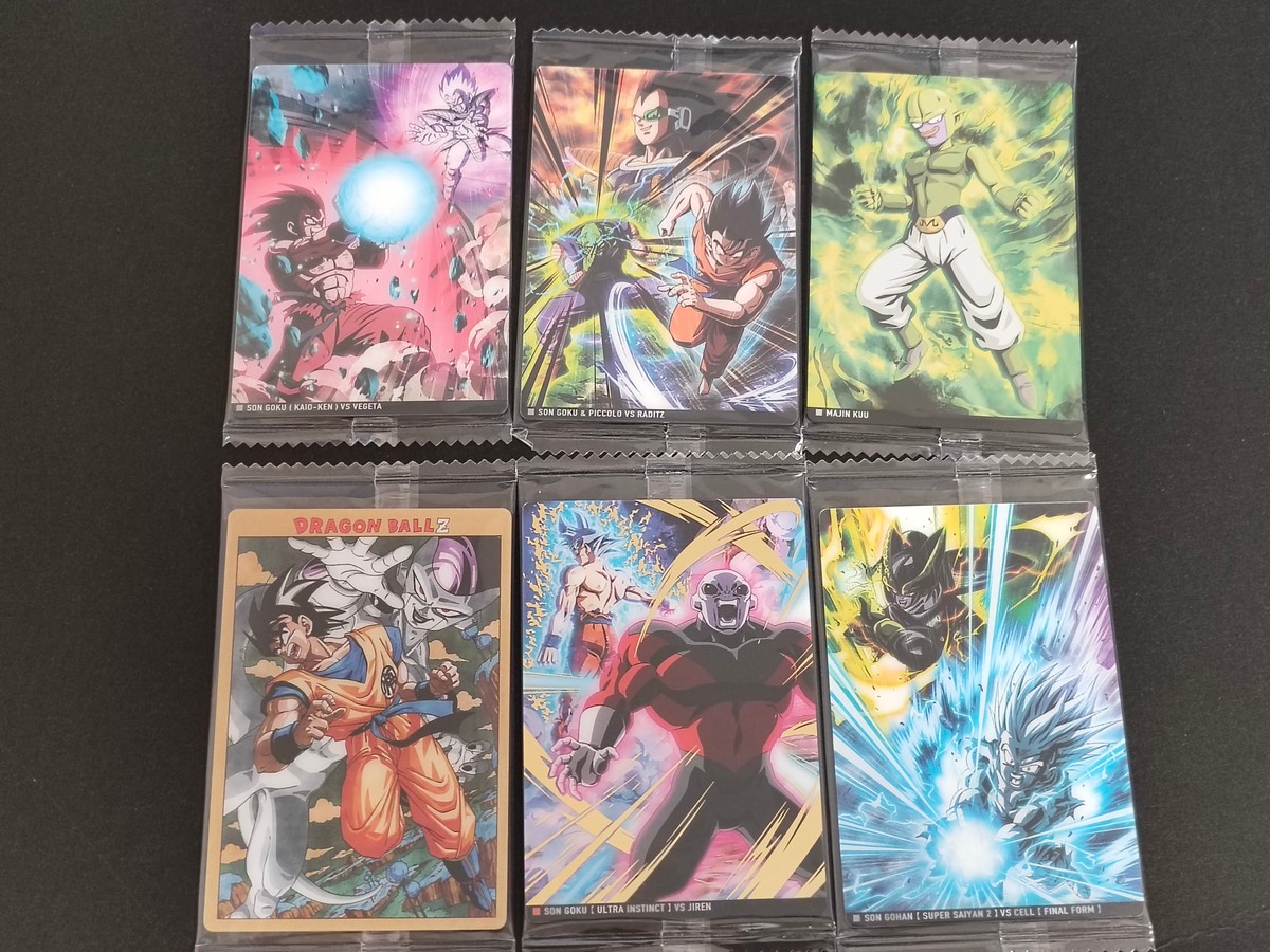 ドラゴンボールZ ウエハース カード まとめ 孫悟空 VS ベジータ 孫悟空 ピッコロ VS ラディッツ 魔人クウ 孫悟空 VS フリーザ 孫悟空 VS ジレン 孫悟飯 VS セル 6枚 10-04 10-03 6-04 バンダイ