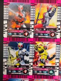 仮面ライダー ガンバライド カード まとめ ヒーロー 仮面ライダーW ヒートメタル 仮面ライダーW ヒートジョーカー 仮面ライダーW ルナトリガー 仮面ライダーW ルナメタル 仮面ライダーW ルナジョーカー 16枚 バンダイ サムネイル 3