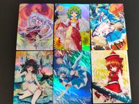 東方雅華乱舞 TRADING CARD カード まとめ 健康長寿 水青の風神少女 氷符「アイシクルフォール」Easy 藤原妹紅 風見幽香 比那名居天子 射命丸文 チルノ リリカ プリズムリバー 6枚 GA6024 GA2006 サムネイル 1