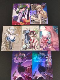 東方雅華乱舞 TRADING CARD カード まとめ J ダイヤ おみくじ 酔吉 J ハート 南 3 スペード 通常 東風谷早苗 伊吹萃香 十六夜咲夜 森近霖之助 博麗霊夢 雲居一輪 雲山 四季映姫 ヤマザナドゥ 7枚 サムネイル 1