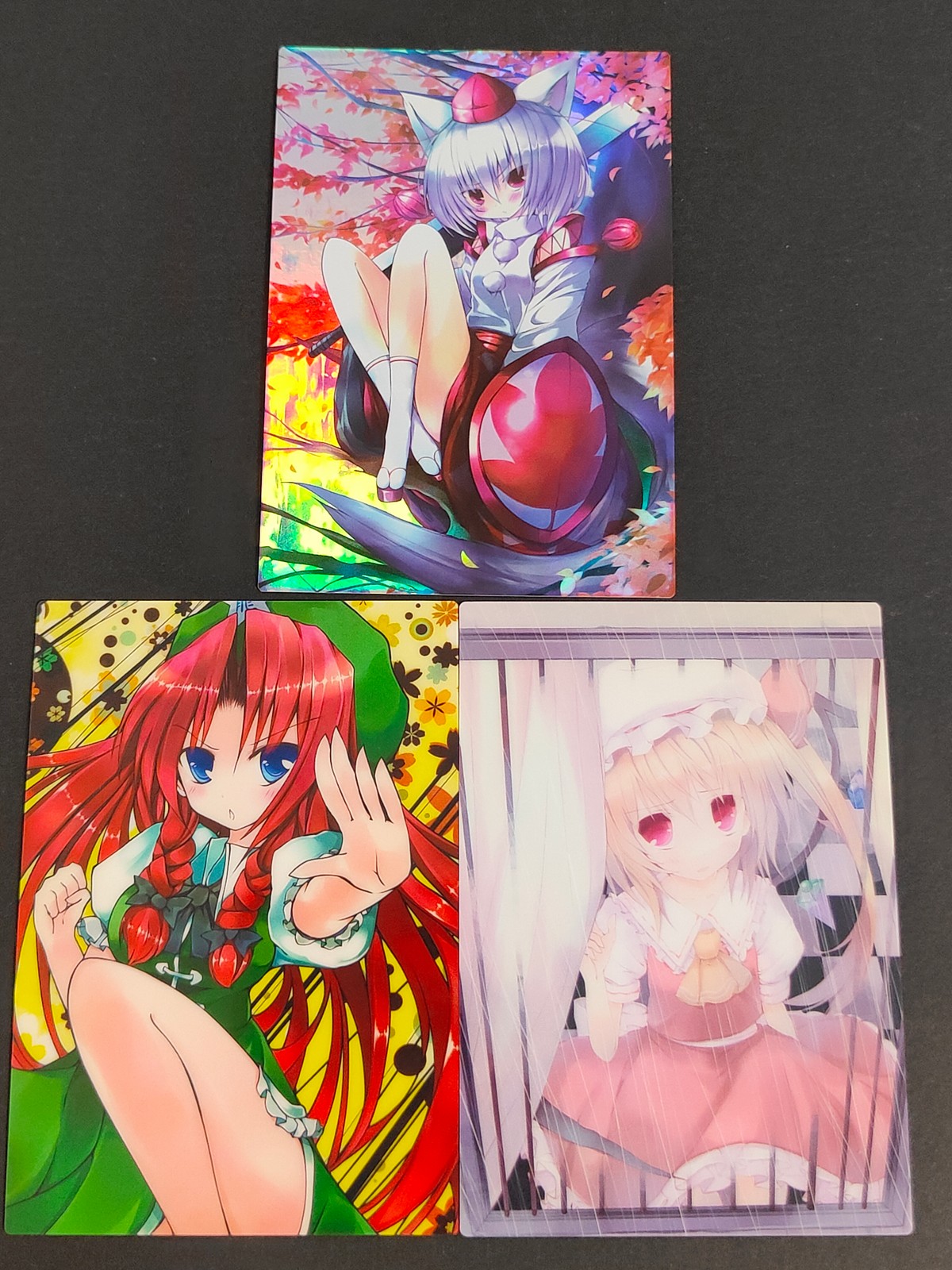 東方雅華乱舞 TRADING CARD カード まとめ 方位除 お外は雨で出られない 犬走椛 紅美鈴 フランドール スカーレット 3枚 QA6033 QA3037 QA7012 Surfersparadise トレーディング