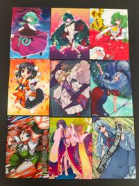 東方雅華乱舞 トレーディング カード まとめ 発 伍萬 夏 南 SPキャラ 北 スペル 東 鍵山雛 リグル ナイトバグ 風見幽香 射命丸文 八雲紫 八意永琳 彩符「極彩颱風」 蓬莱山輝夜 上白沢慧音 9枚 GA3066 サムネイル 1