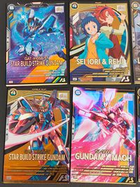ガンダムベース ガンダム アーセナルベース カード まとめ MOBILE SUIT PILOT ベアッガイF スタービルドストライクガンダム イオリ セイ レイジ ライトニングガンダム ガンダムX魔王 ヤサカ マオ 8枚 バンダイ サムネイル 2