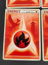 Pokemon Basic Fire Energy Card x4 Ho-Oh 2009 Japanese TCG サムネイル 4