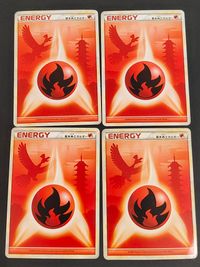 Pokemon Basic Fire Energy Card x4 Ho-Oh 2009 Japanese TCG サムネイル 1