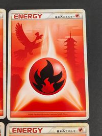 Pokemon Basic Fire Energy Card x4 Ho-Oh 2009 Japanese TCG サムネイル 2