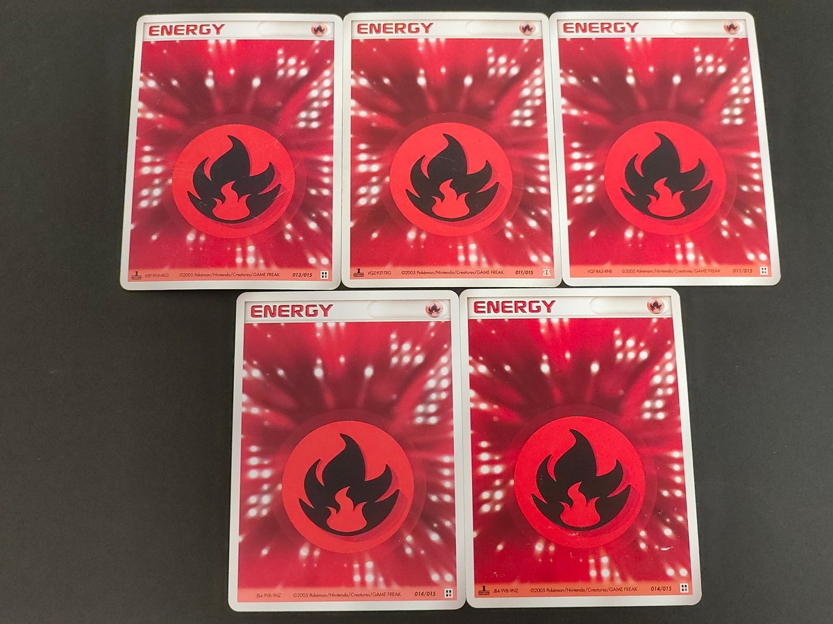 Pokemon Fire Energy Card 5 Cards Lot 011/015 013/015 014/015 Japanese
