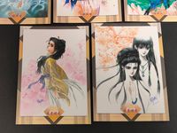 いのまたむつみ イラストレーション カード まとめ イラストレーション 姫巫女 No. 火龍目覚める 幼い海の心斬剣 竜宮秘話 双玉の姉妹 5枚 12 11 10 14 13 エポック社 イラスト サムネイル 4