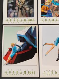 機動戦士ガンダム0083 STARDUST MEMORY カード まとめ カードダスマスターズ GP01ゼフィランサスとコウ バックにステイメンがコウとビガトー コクピットのニナとコウ ブーケを受け取るニナ 雨の中に立つニナ 9枚 サムネイル 4