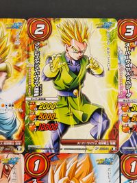 ドラゴンボール改 ミラクルバトルカードダス カード まとめ キャラクター アクション スーパーサイヤ人ゴテンクス グレートサイヤマンスーパーサイヤ人孫悟飯 スーパーサイヤ人2ベジータ ビーデル スーパーサイヤ人孫悟天 クリリン サムネイル 3