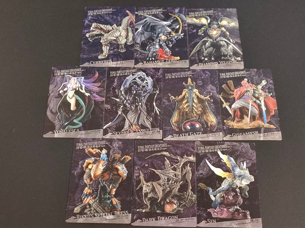 FFクリーチャーズ ファイナルファンタジー クリーチャーズ Vol.3 カード まとめ フィギュア ケルベロス バハムート0式 ダイヤウェポン ユウナレスカ シーモア:異体 デスゲイズ ギルガメッシュ リュック ダークドラゴン