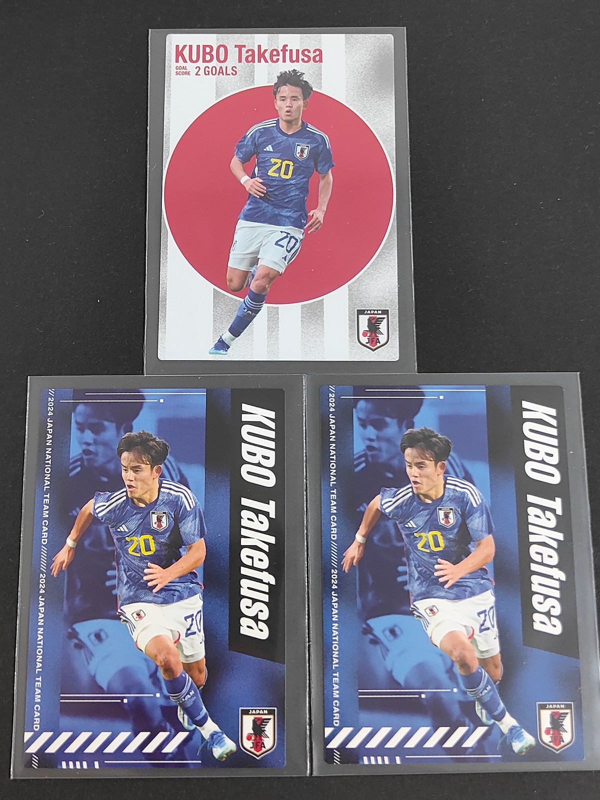 カルビー日本代表 2024 JAPAN NATIONAL TEAM CARD カルビー カード まとめ ゴールスコアラー レギュラー 久保建英 3枚 GS-06 23 カルビー 食玩