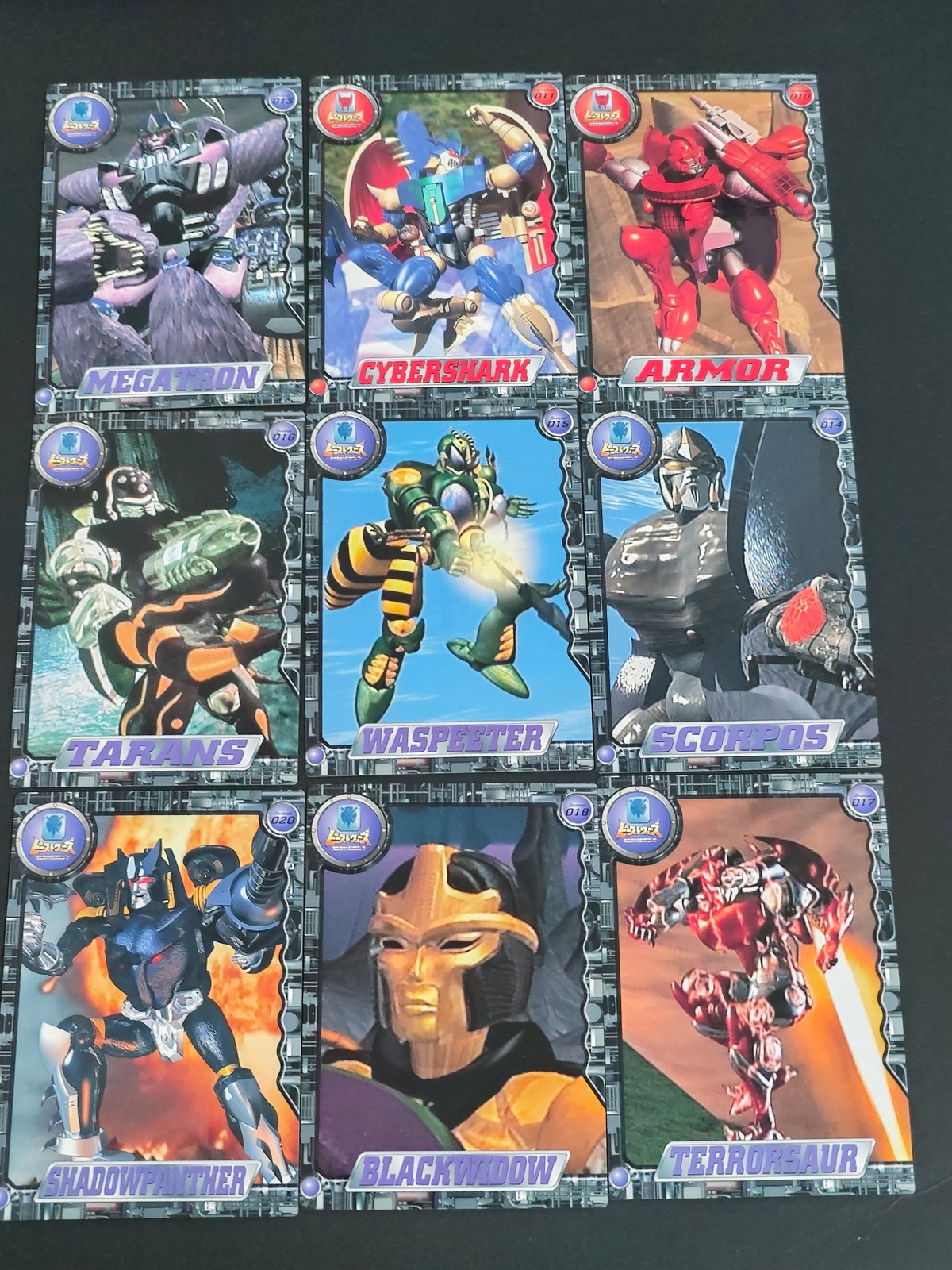 ビーストウォーズ 超生命体トランスフォーマー カード まとめ キャラクター メガトロン サイバーシャーク アルマー タランス クスピーター スコルポス シャドーパンサー ブラックウィドー テラザウラー 9枚 013 011 010