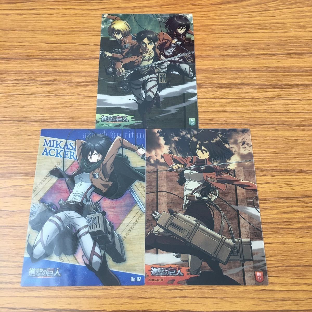 Attack on Titan Card Lot Clear Cards Mikasa Eren