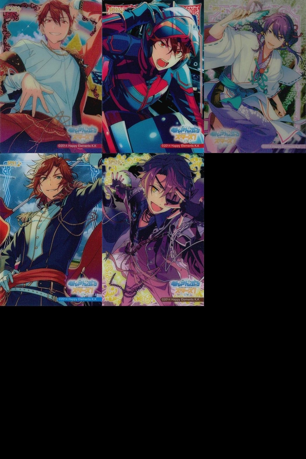 カード あんさんぶるスターズ あんスタ SP まとめ クリア 守沢 千秋 神崎 颯馬 (CV.神永 圭佑) 三毛縞斑 仙石 忍 91 51 120 102 143 カードコレクションガム コレクション