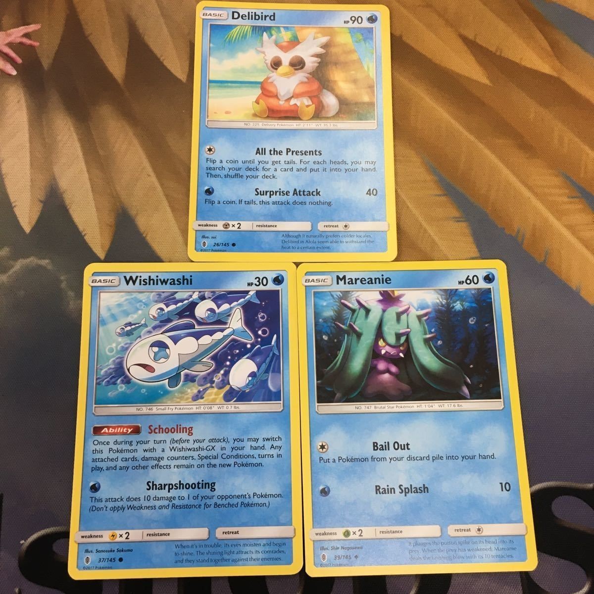 ポケモンカード 旧裏面 英語 海外版 3枚 ヒドイデ デリバード ヨワシ 50