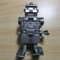 送料無料 ロボット ゼンマイ 日本製 レトロ ビンテージ ポリ製？ プラスチック？ 0120 ｊ2-1 サムネイル 1