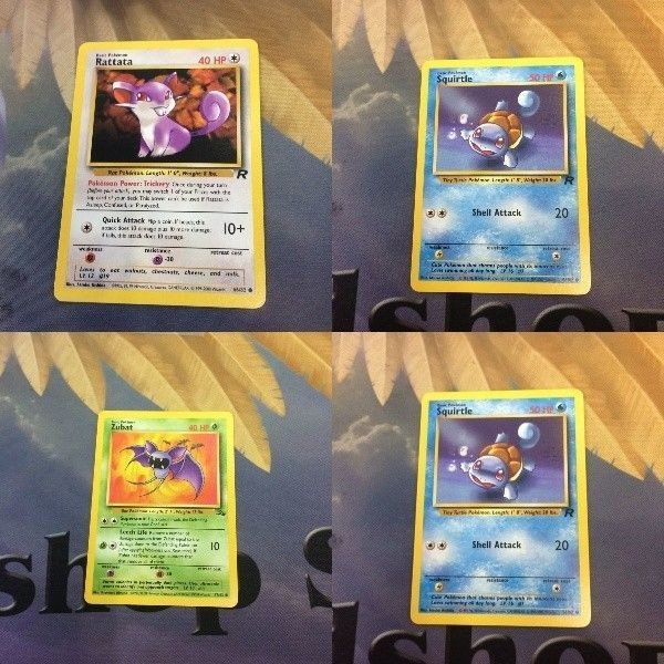 ポケモンカード 旧裏面 海外 英語版 コラッタ ゼニガメ ズバット 33 49 66 50