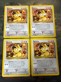 Meowth Pokemon Card 62/82 English Version Lot 4 Cards