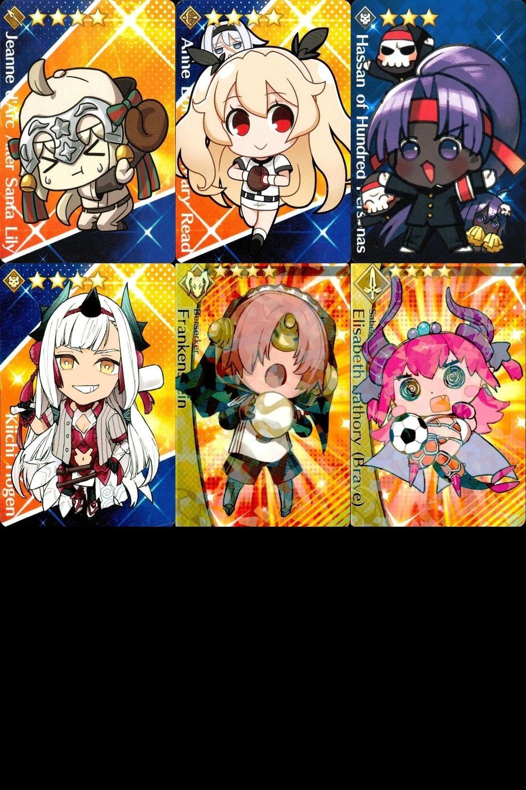 カード Fate FGO グレイルリーグ 野球 ドリームストライカー フェイト サッカー まとめ ジャンヌ・ダルク・オルタ・サンタ・リリィ アーチャー 百舌のハサン 鬼一法眼 フランケンシュタイン エリザベート・バートリー コレクション