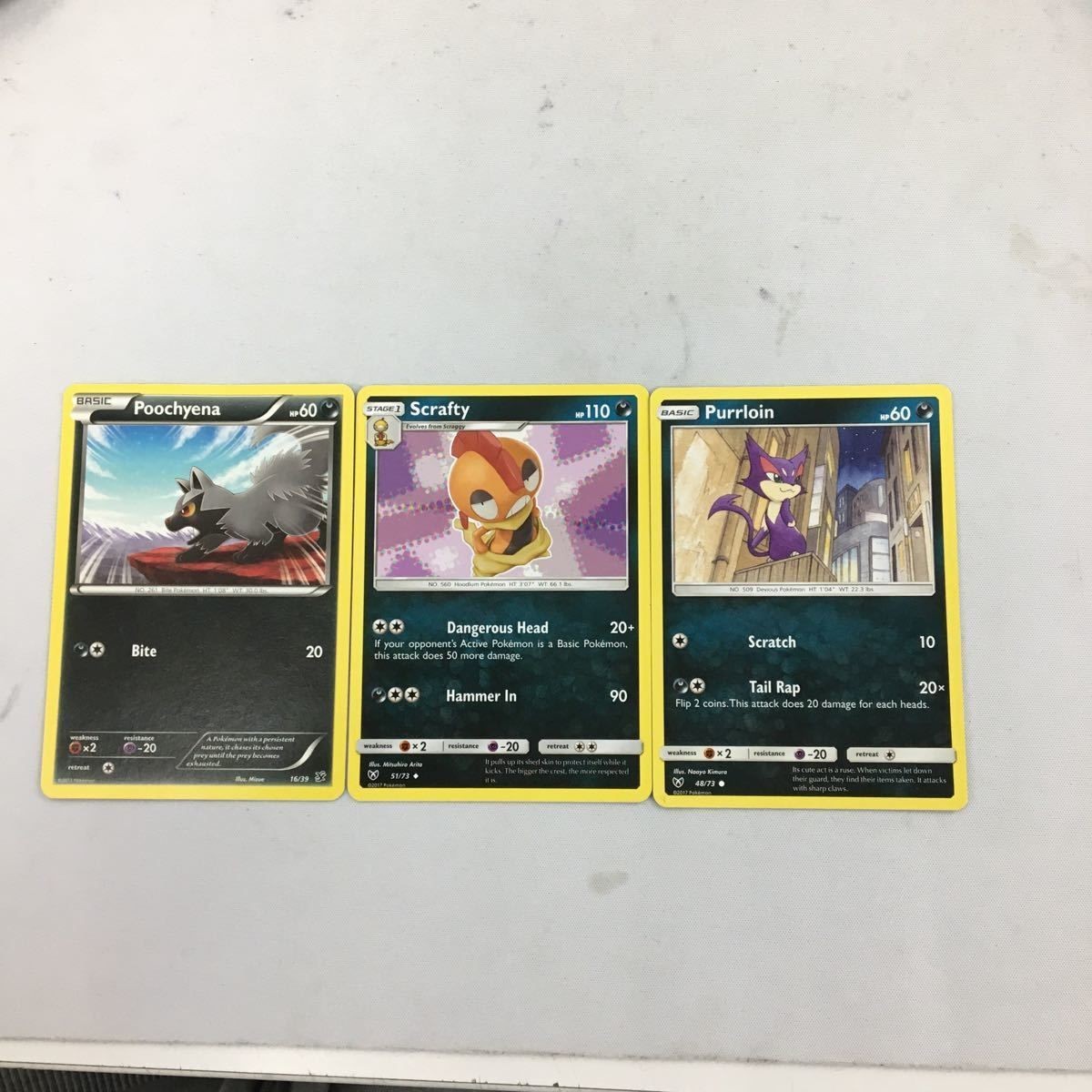 ポケモンカード 旧裏面 海外 英語版 3枚 チョロネコ ズルズキン ポチエナ 22