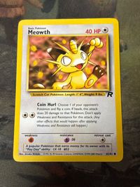 Meowth Pokemon Card English 62/82 Vintage TCG