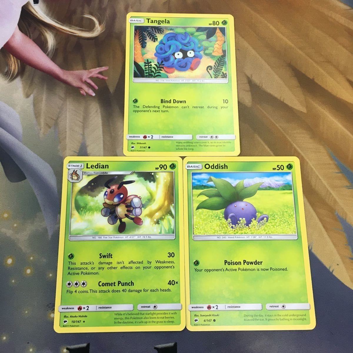 ポケモンカード 旧裏面 英語 海外版 3枚 モンジャラ レディアン ナゾノクサ 22