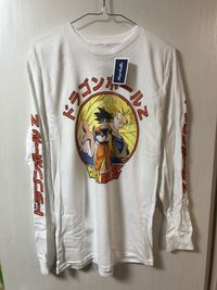 Dragon Ball M Long Sleeve T-Shirt Goku Saiyan White New