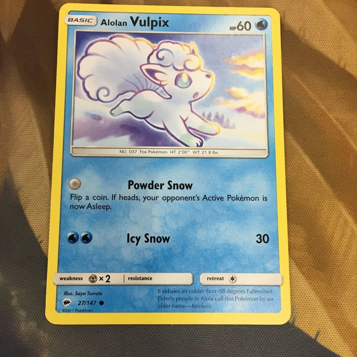 ポケモンカード 旧裏面 海外 英語版 1枚 アローラロコン 17 Alolan Vulpix