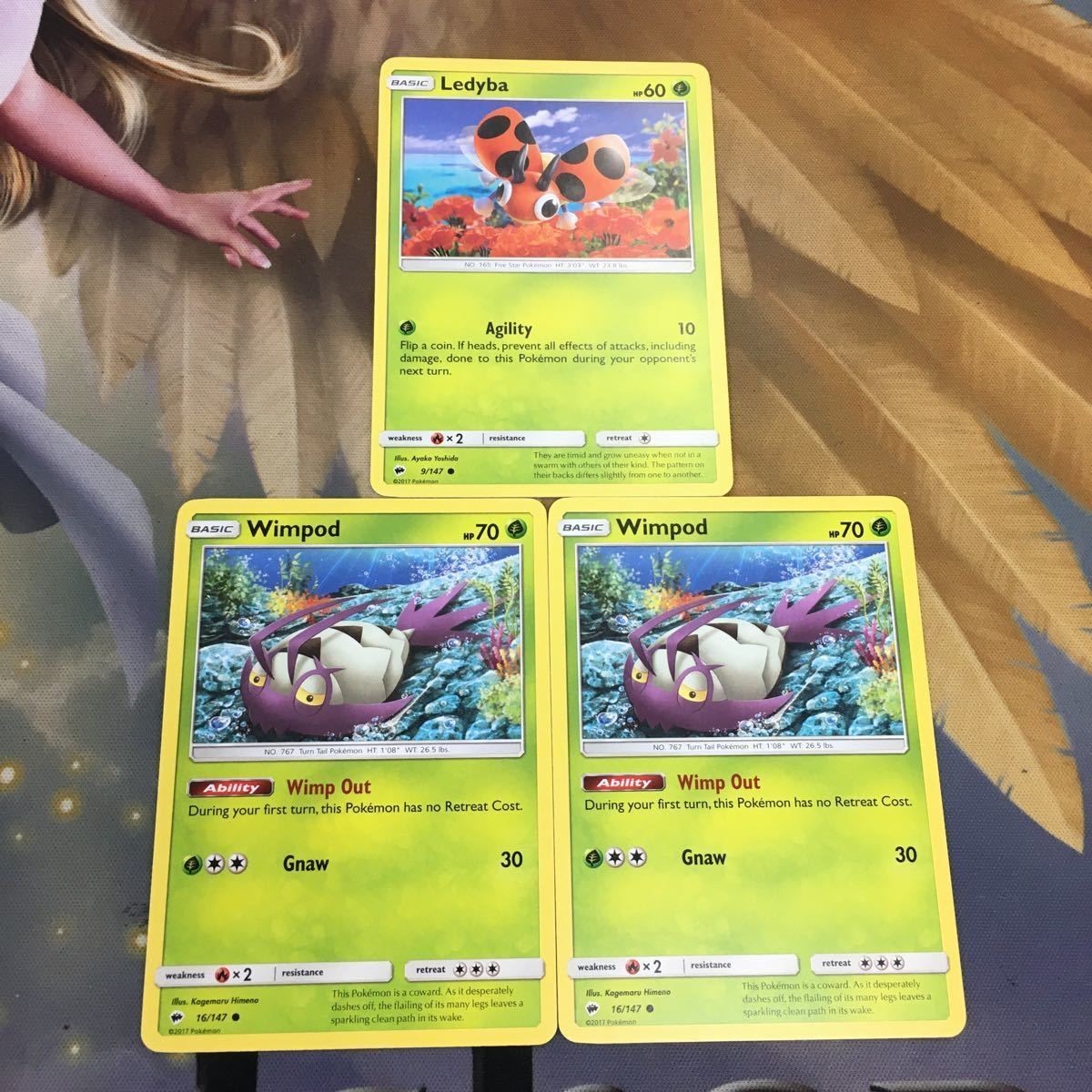 ポケモンカード 旧裏面 英語 海外版 3枚 レディバ コソクムシ 34
