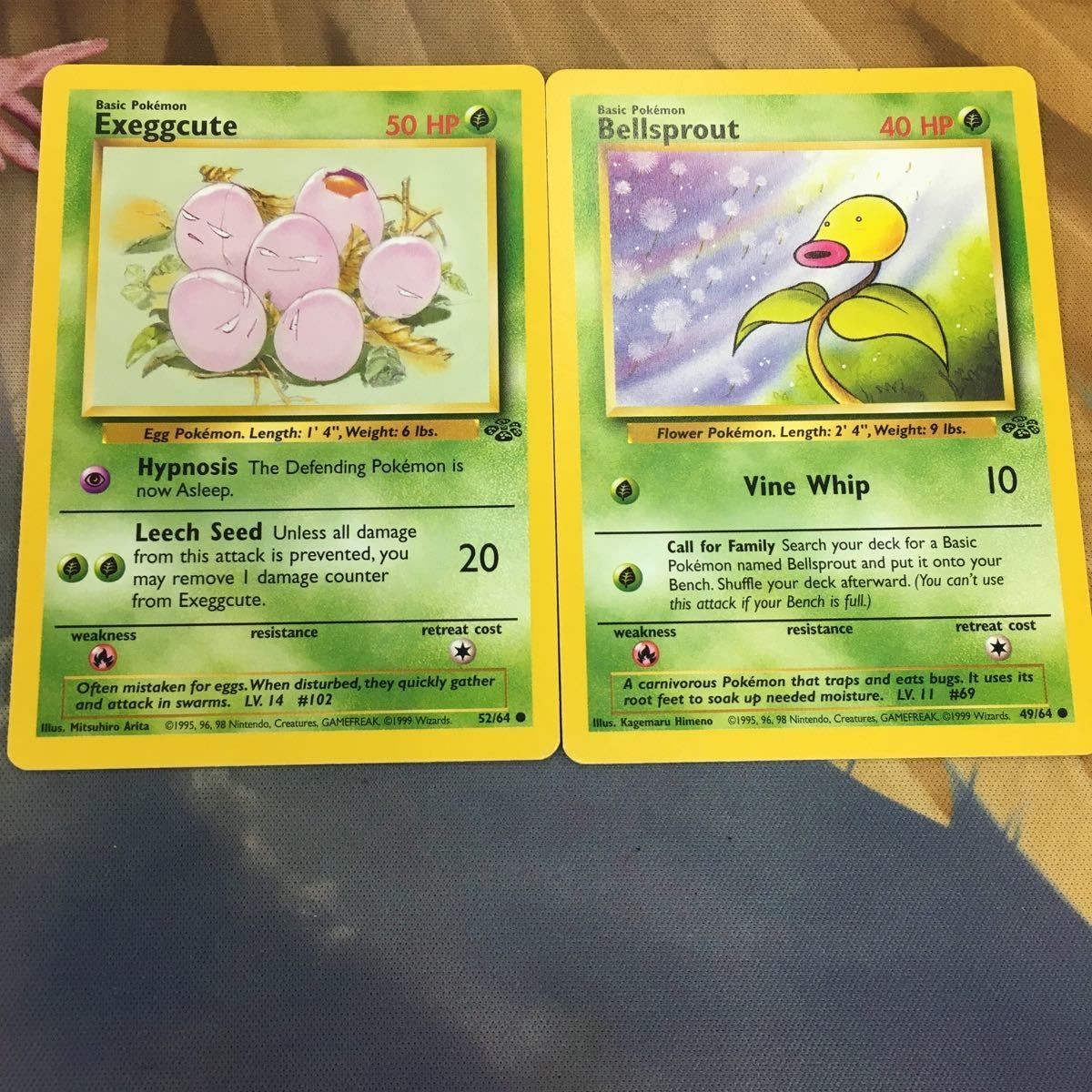 ポケモンカード 旧裏面 海外 英語版 2枚 タマタマ マダツボミ 77 Exeggcute Bellsprout