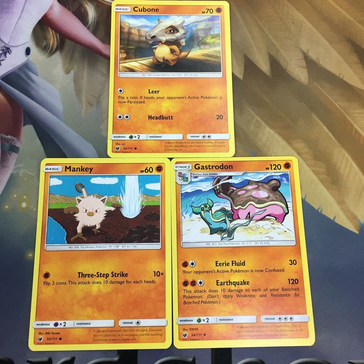 ポケモンカード 旧裏面 英語 海外版 3枚 カラカラ マンキー トリトドン 10