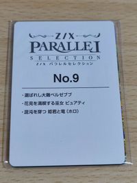 Z/X Zechs Parallel Selection Card Japanese TCG